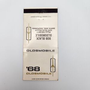 Vintage Matchbook Santa Ana California Bob Black 1968 Cadillac Collectible Ephem